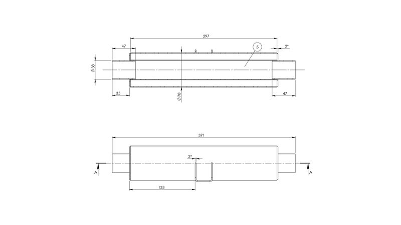 Autoterm lyddemper eksos 38 mm AISI 321